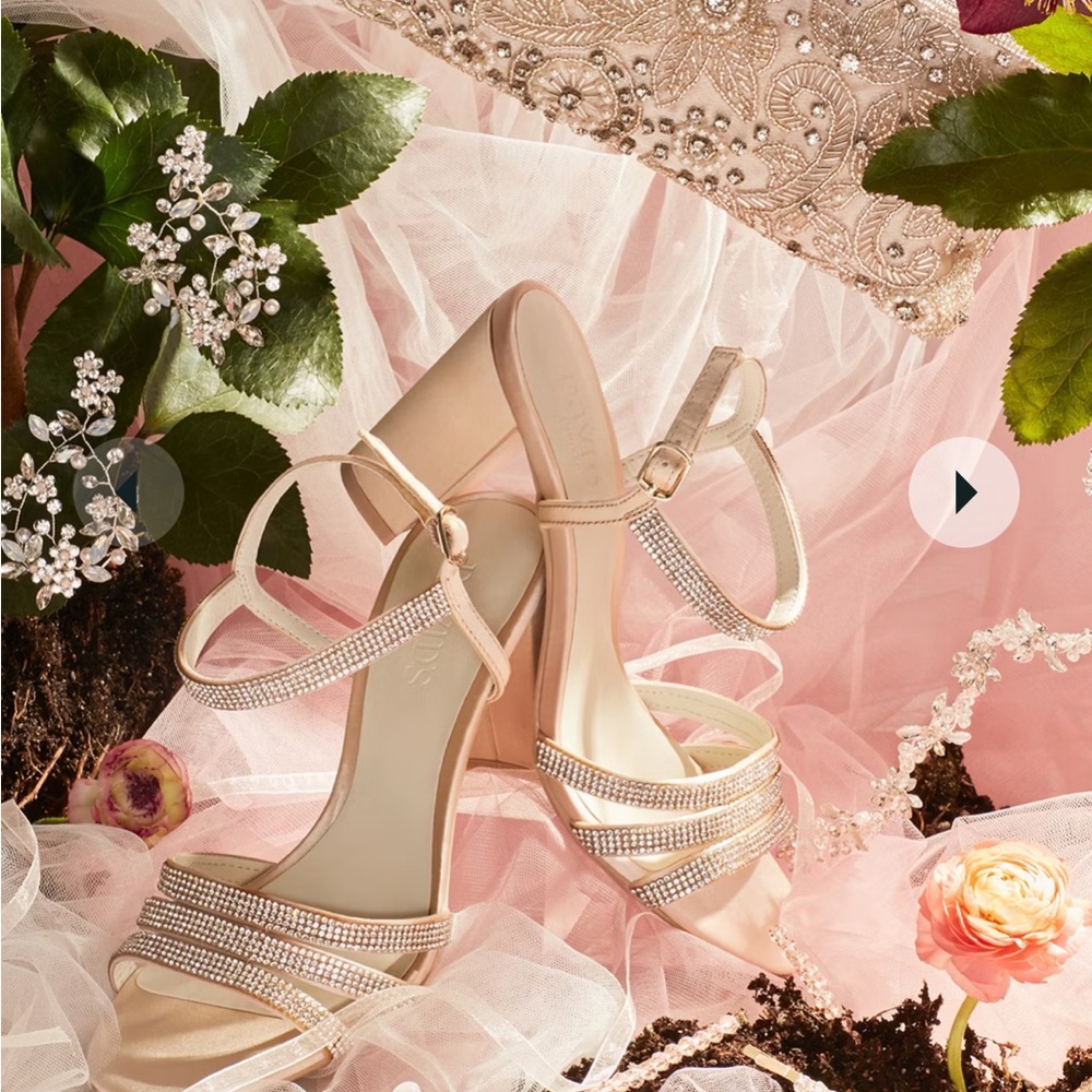 David's Bridal Champagne High Heels